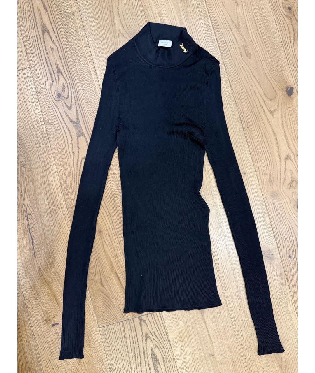 SAINT LAURENT Черная полиэстеровая водолазка, фото 5