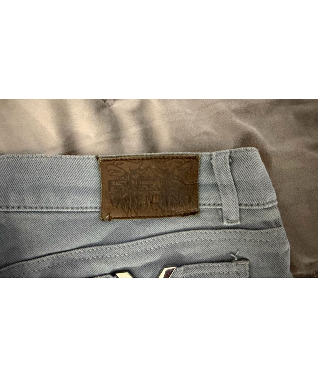 VALENTINO Антрацитовые хлопко-кашемировые джинсы клеш, фото 4