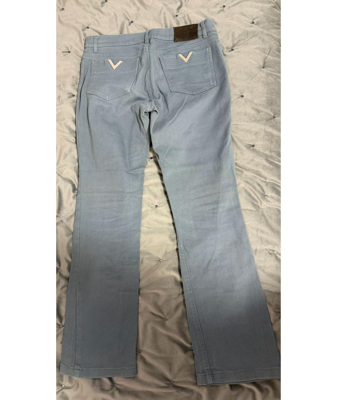 VALENTINO Антрацитовые хлопко-кашемировые джинсы клеш, фото 2