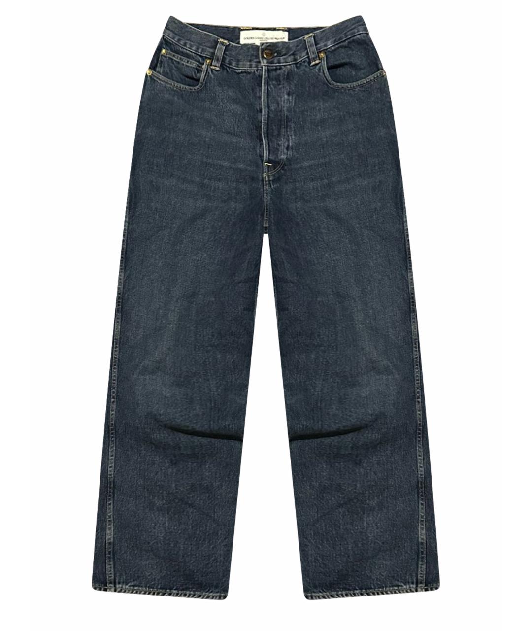 GOLDEN GOOSE DELUXE BRAND Синие хлопковые прямые джинсы, фото 1