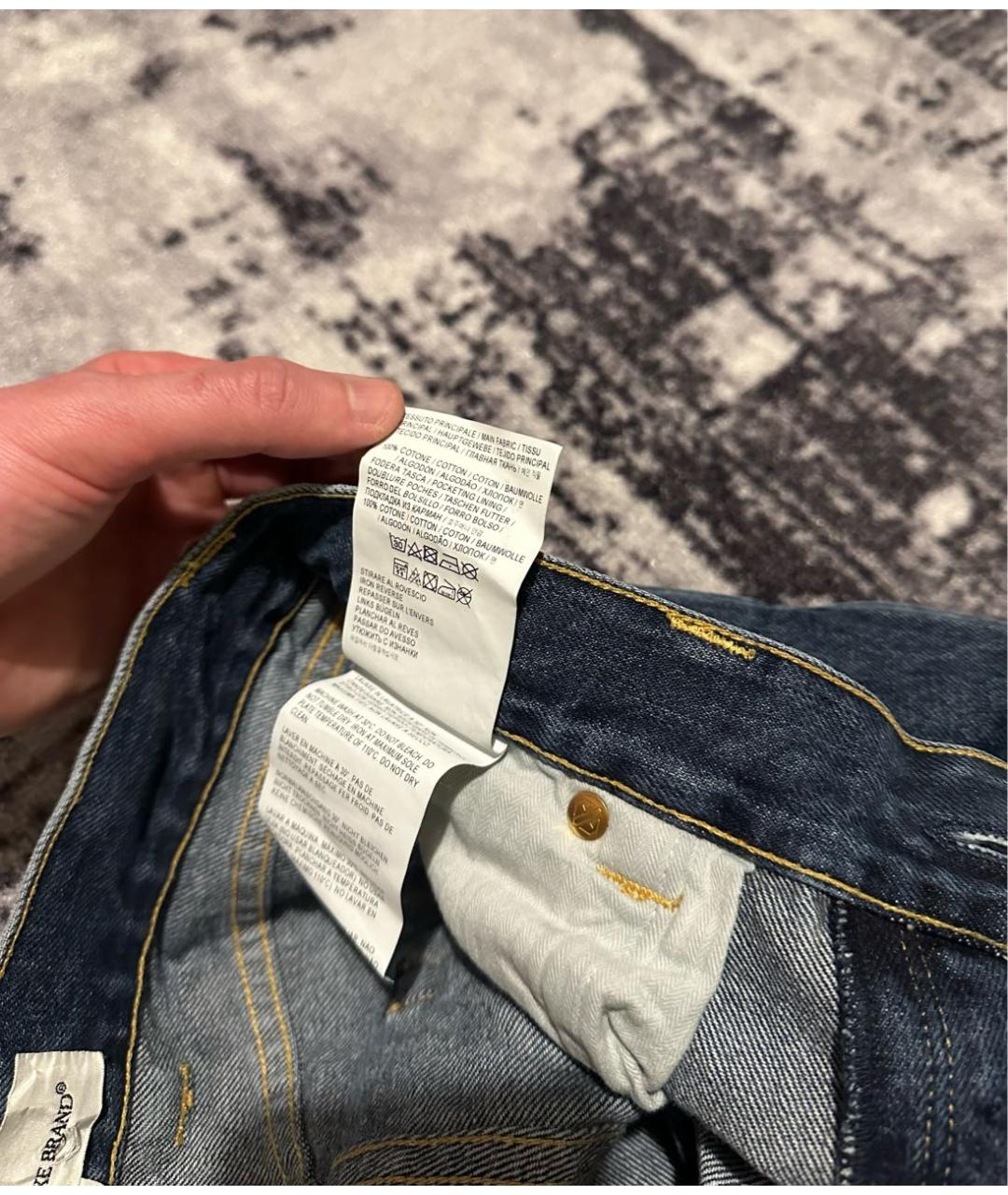 GOLDEN GOOSE DELUXE BRAND Синие хлопковые прямые джинсы, фото 8