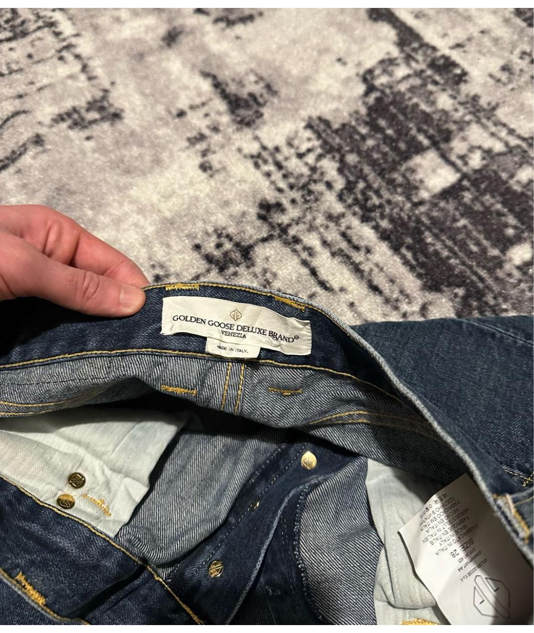 GOLDEN GOOSE DELUXE BRAND Синие хлопковые прямые джинсы, фото 5
