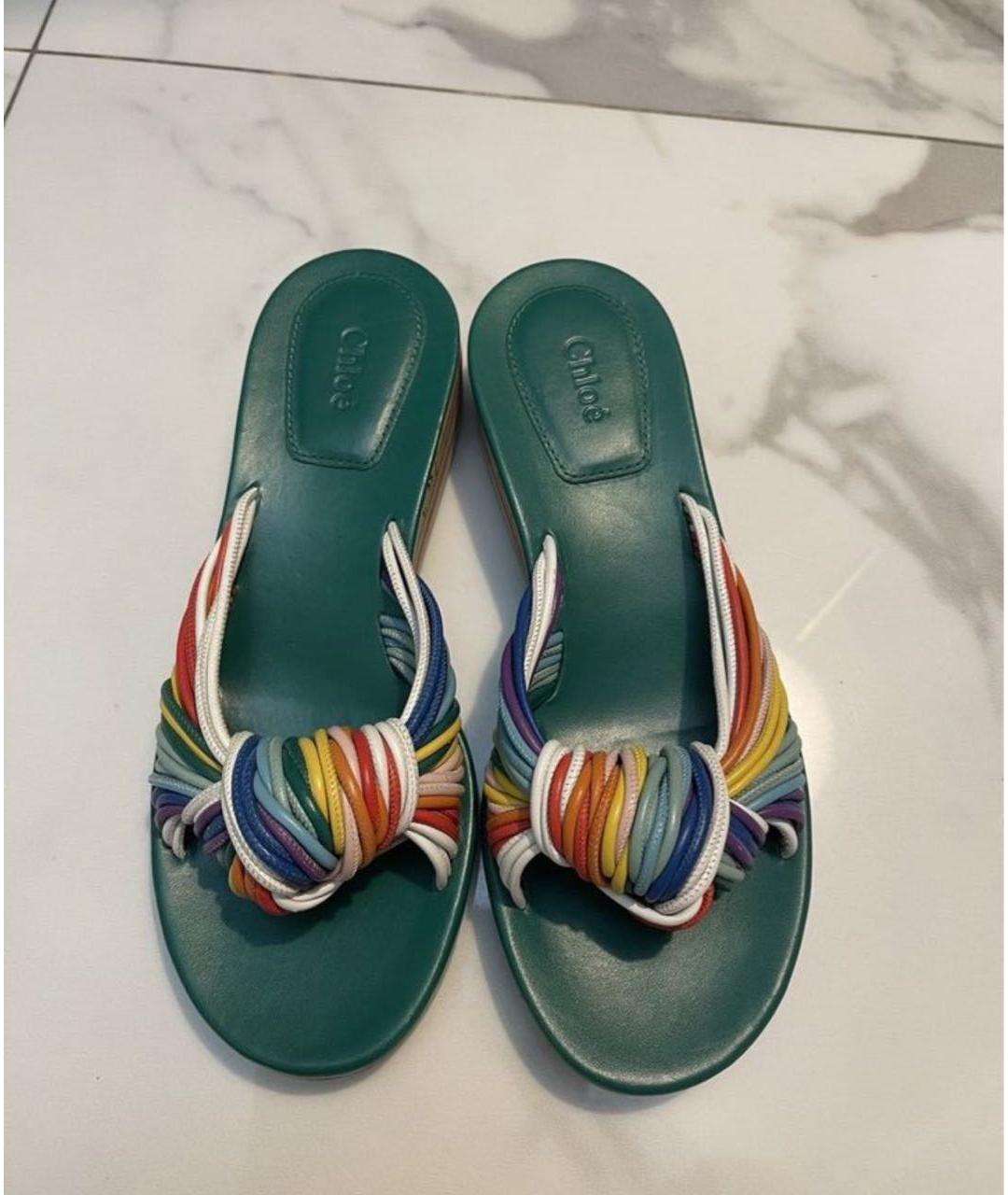 CHLOE Мульти кожаные босоножки, фото 2