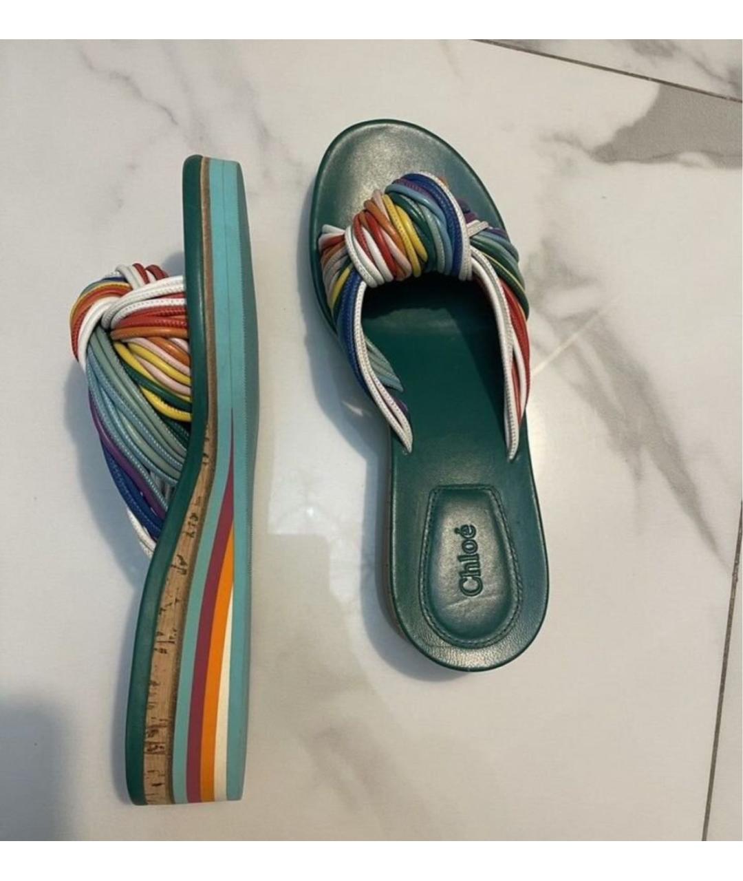 CHLOE Мульти кожаные босоножки, фото 5