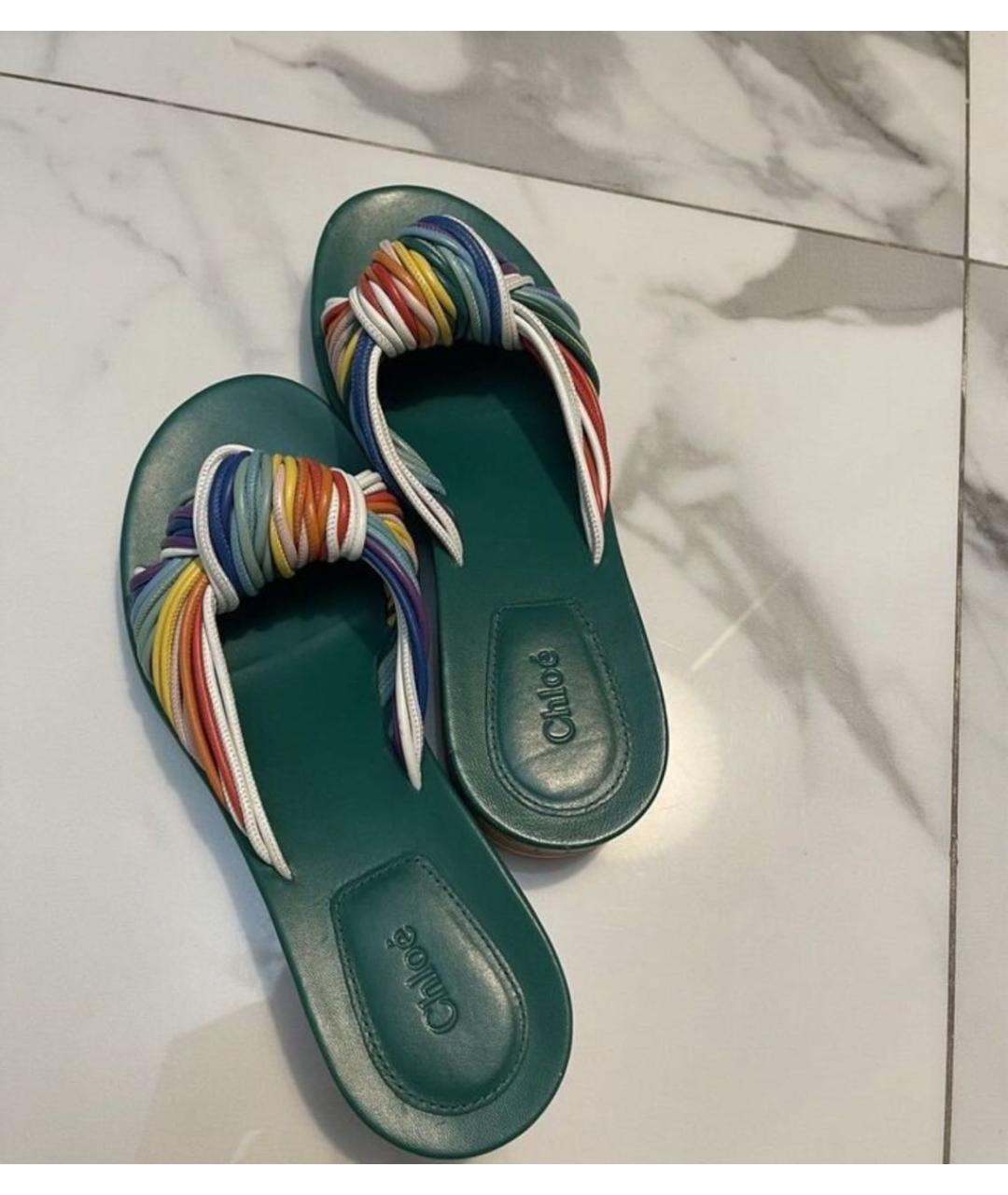 CHLOE Мульти кожаные босоножки, фото 4