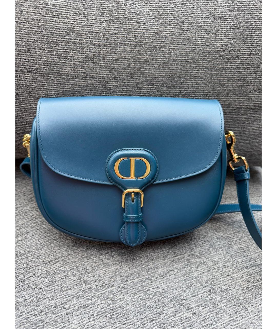 CHRISTIAN DIOR Синяя кожаная сумка через плечо, фото 6