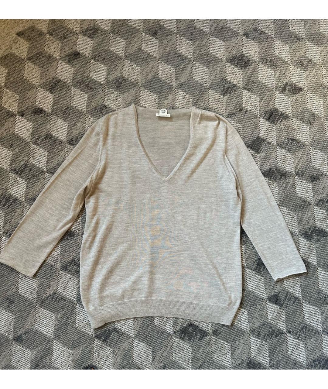 HERMES Бежевый кашемировый джемпер / свитер, фото 9