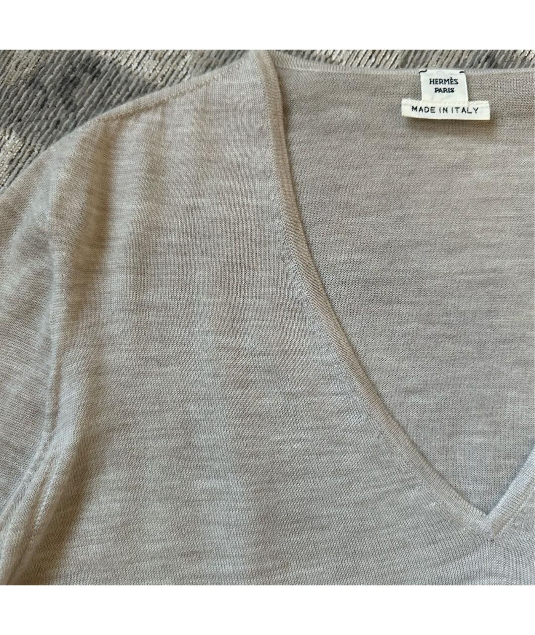 HERMES Бежевый кашемировый джемпер / свитер, фото 8