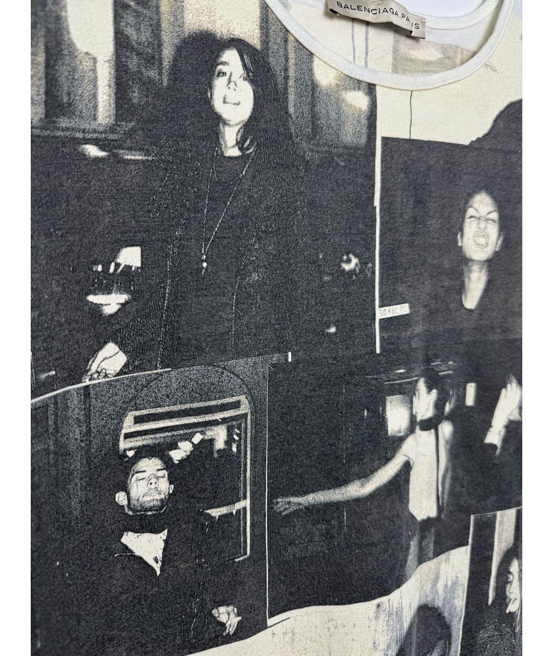 BALENCIAGA Бежевая хлопковая футболка, фото 4