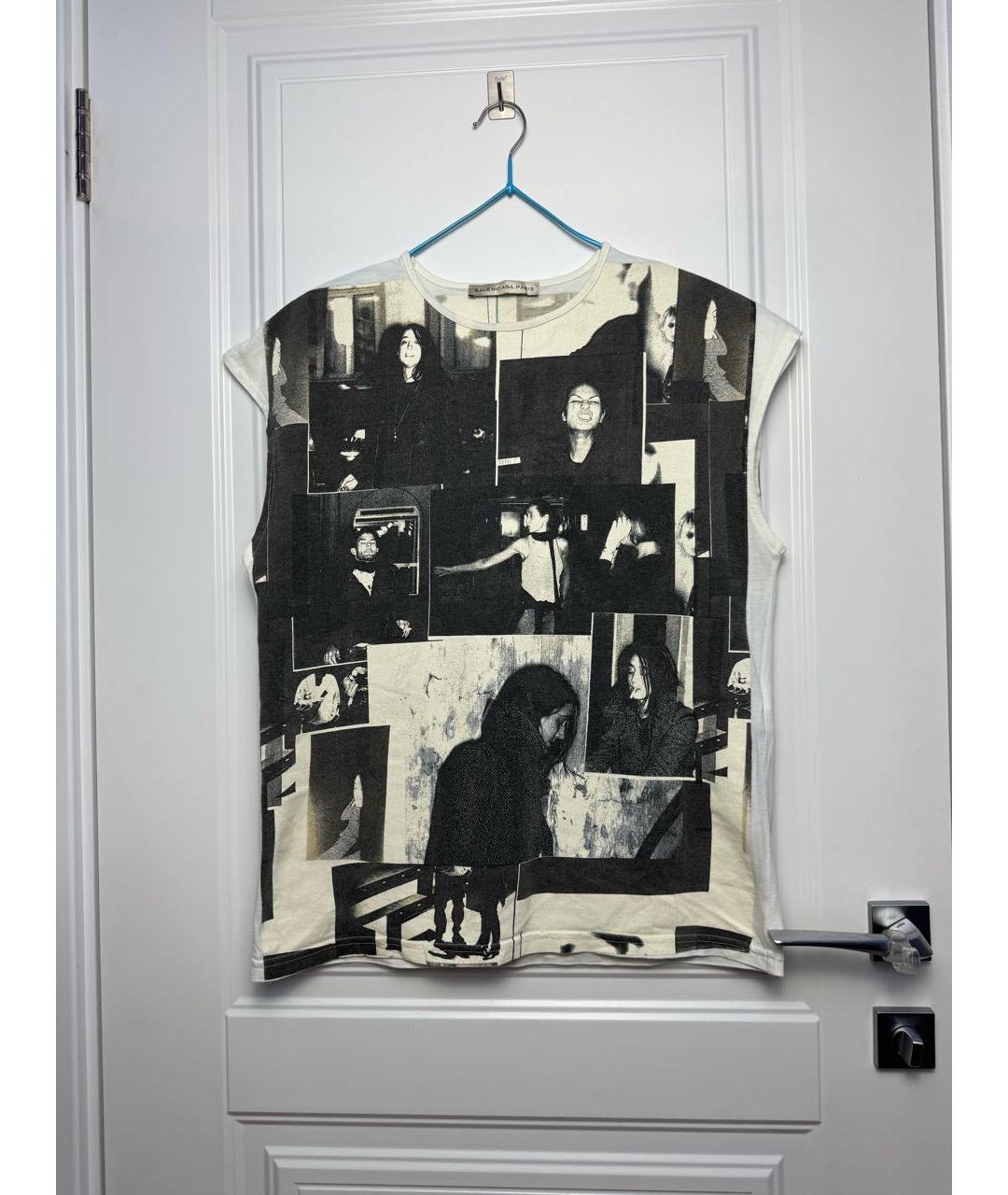 BALENCIAGA Бежевая хлопковая футболка, фото 9