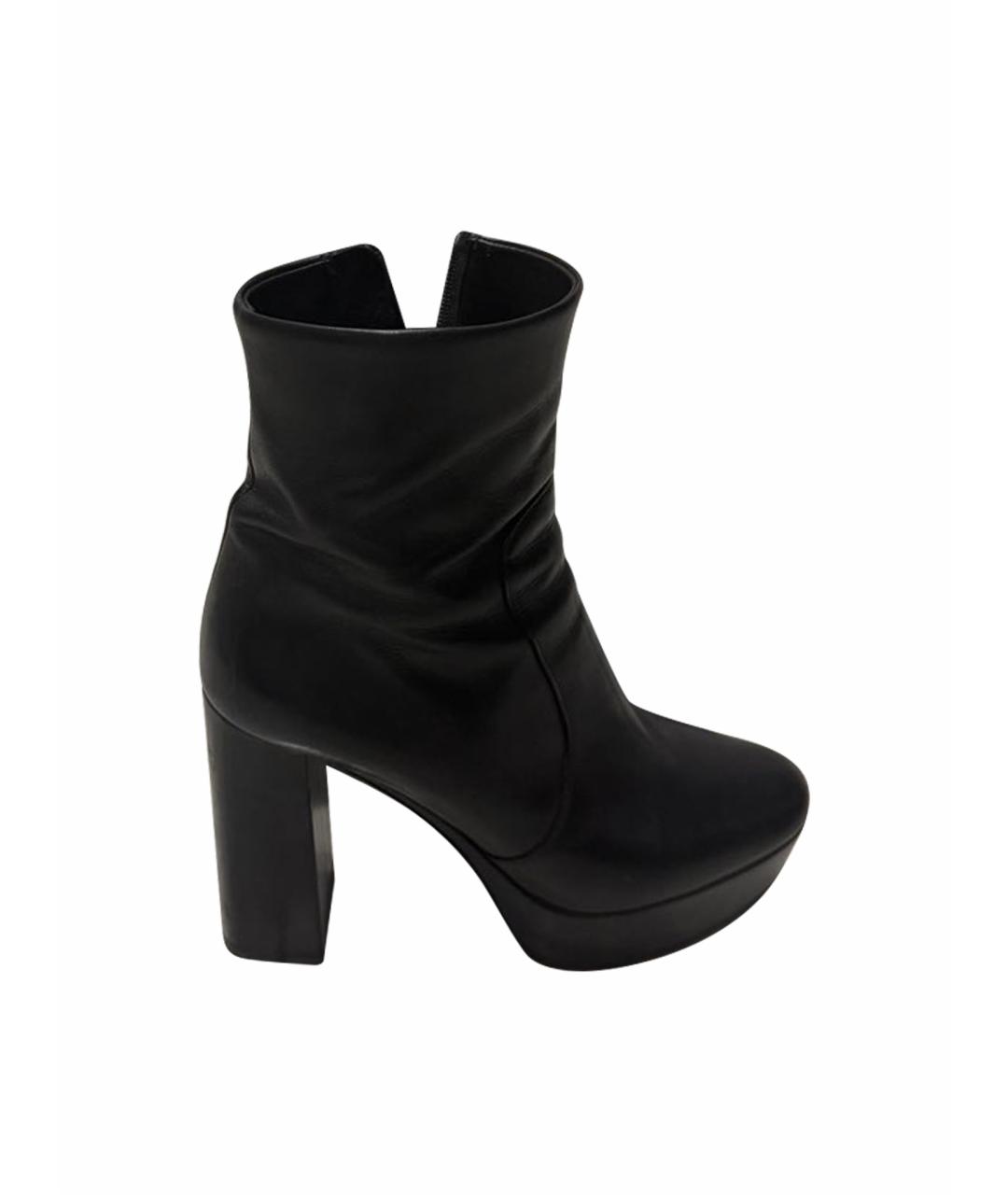 PRADA Черные кожаные ботильоны, фото 1