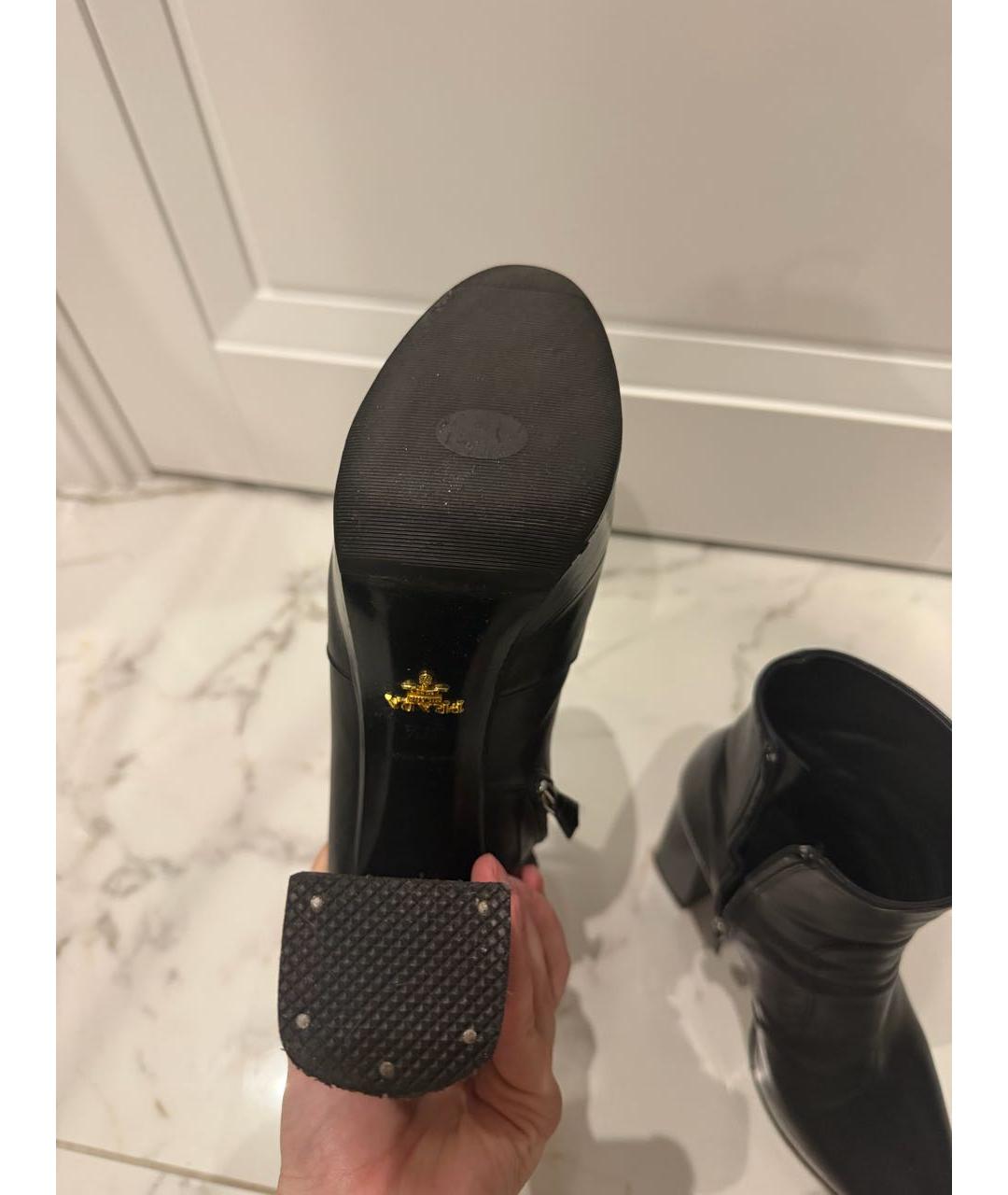 PRADA Черные кожаные ботильоны, фото 7