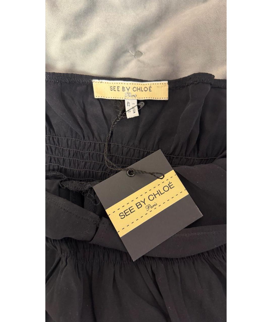 SEE BY CHLOE Черная хлопковая майка, фото 3
