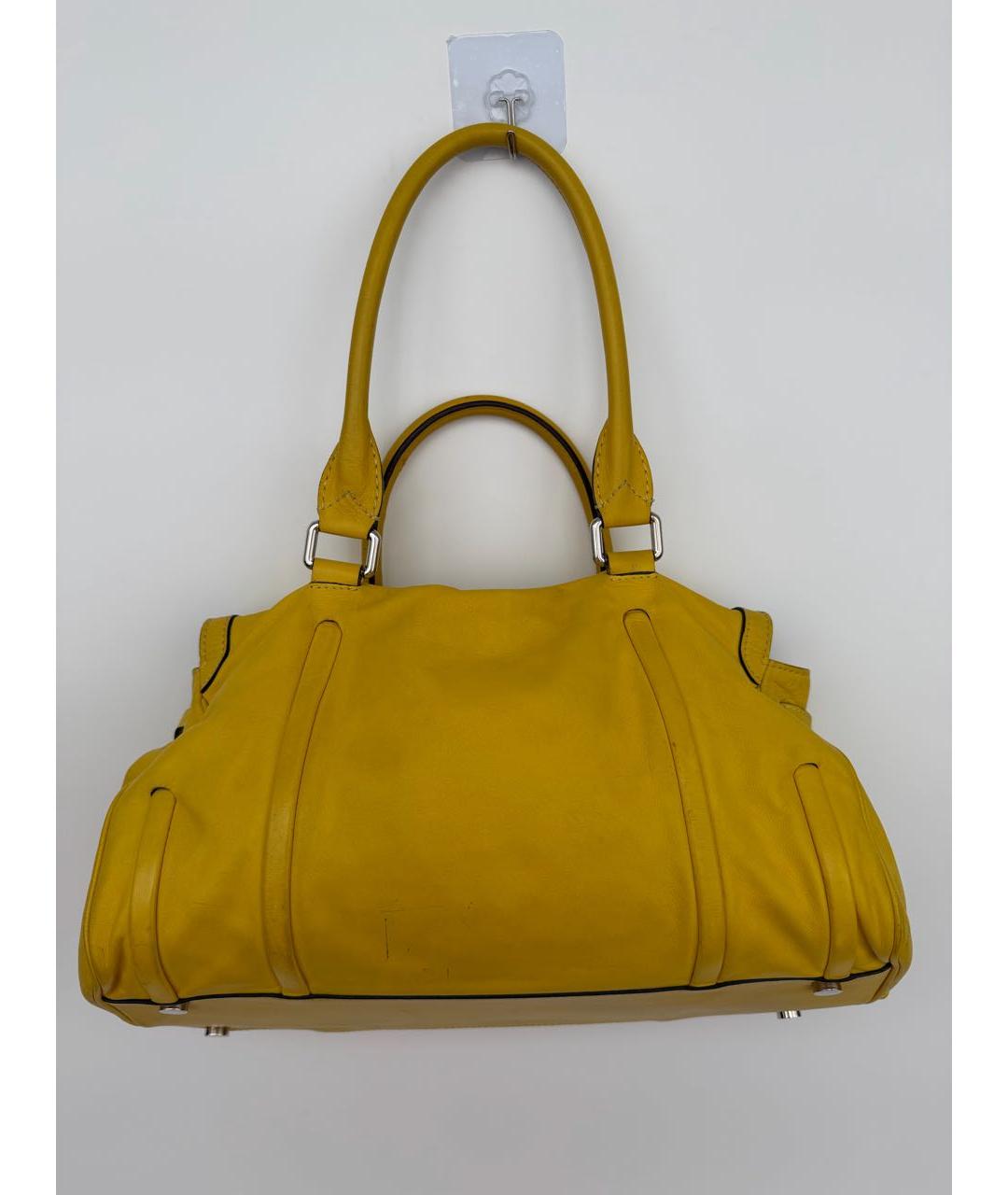 CELINE Желтая кожаная сумка через плечо, фото 2