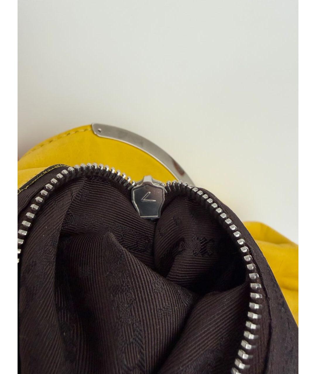 CELINE Желтая кожаная сумка через плечо, фото 5