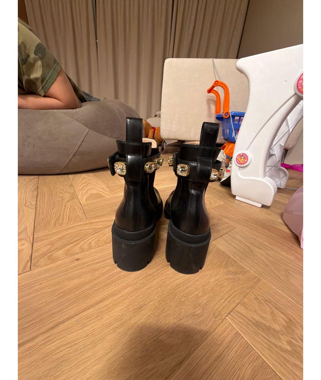 GUCCI Черные кожаные ботильоны, фото 4