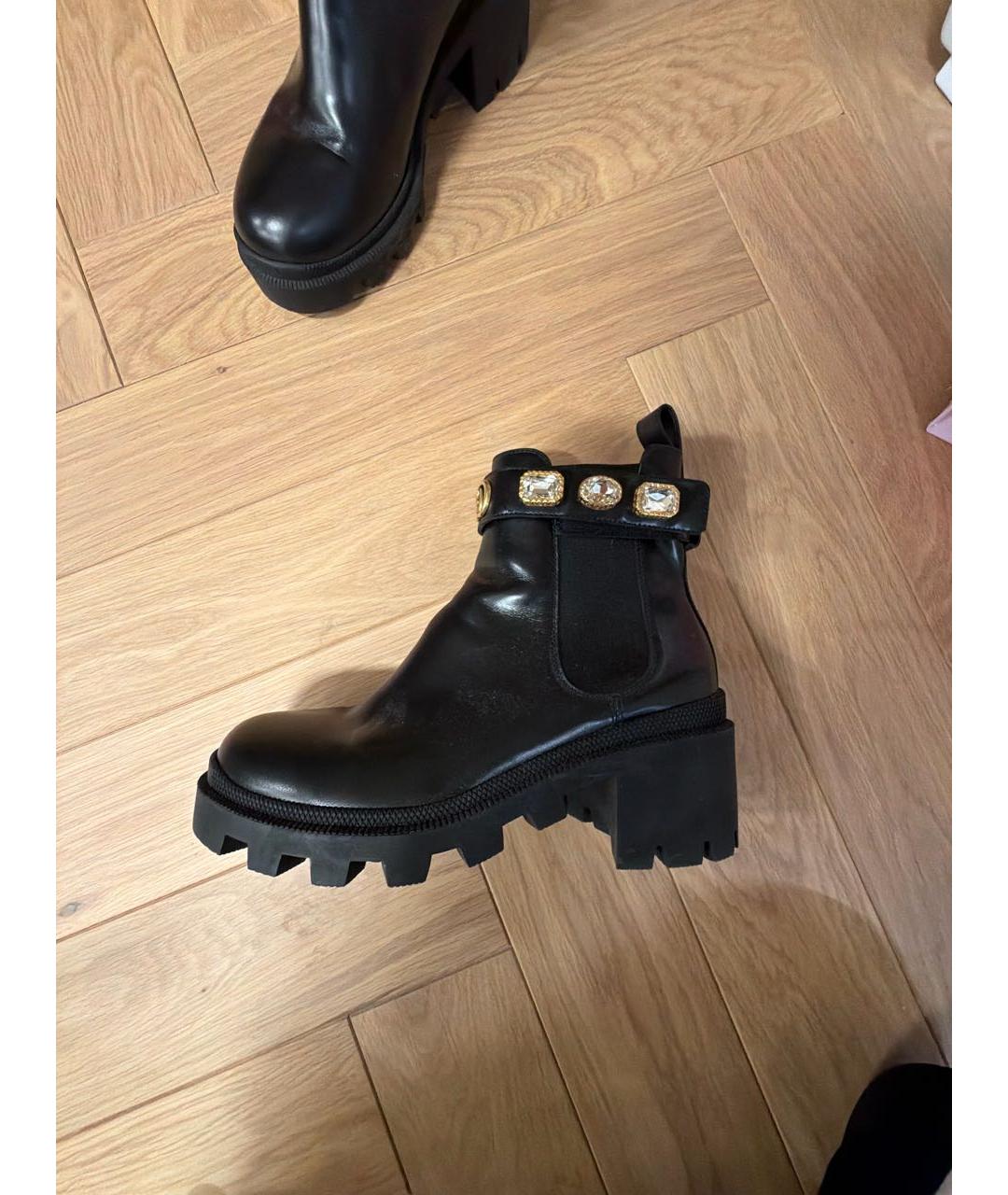 GUCCI Черные кожаные ботильоны, фото 5