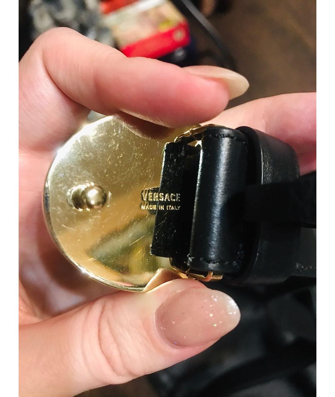 VERSACE Черный кожаный ремень, фото 2