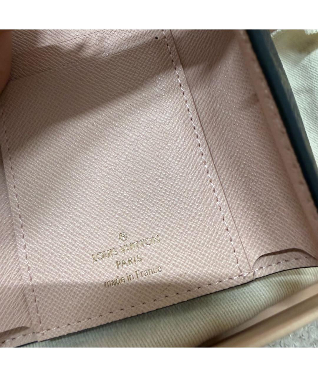 LOUIS VUITTON Коричневый кожаный кошелек, фото 4