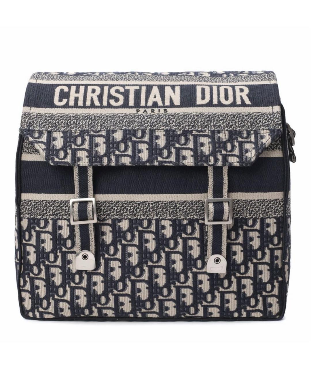 CHRISTIAN DIOR Синяя хлопковая сумка тоут, фото 2