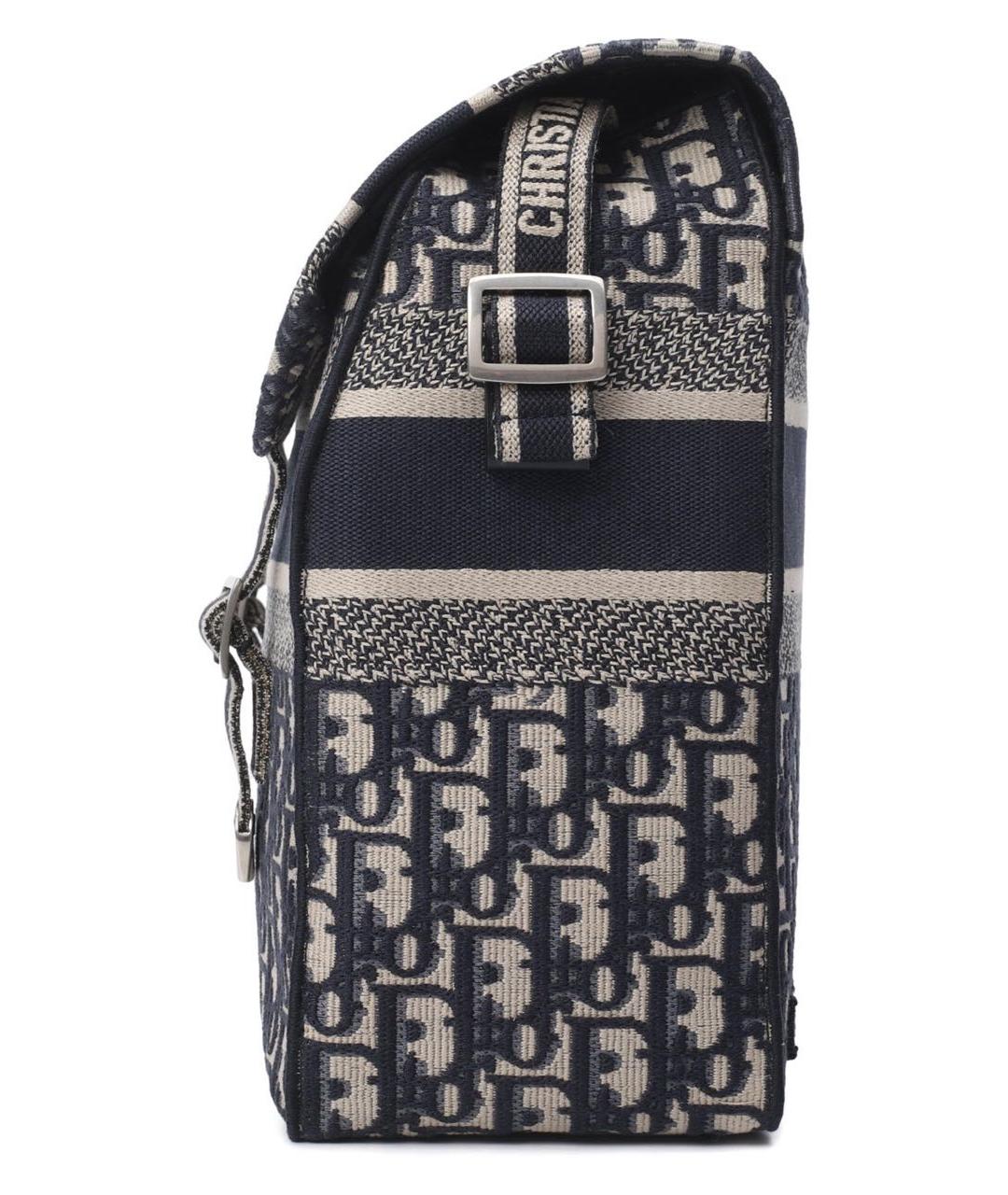 CHRISTIAN DIOR Синяя хлопковая сумка тоут, фото 4