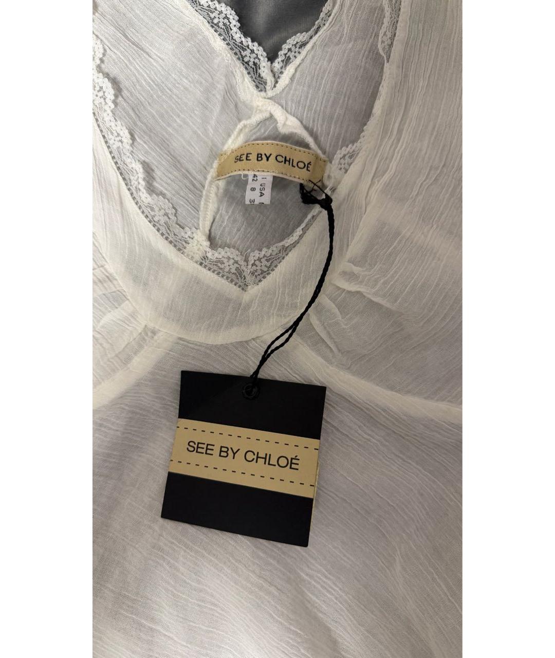 SEE BY CHLOE Белая хлопковая майка, фото 3