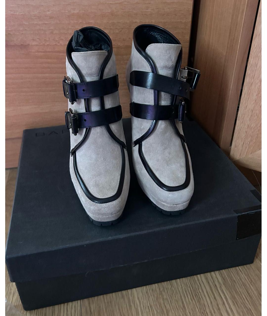 BARBARA BUI Серые замшевые ботильоны, фото 2