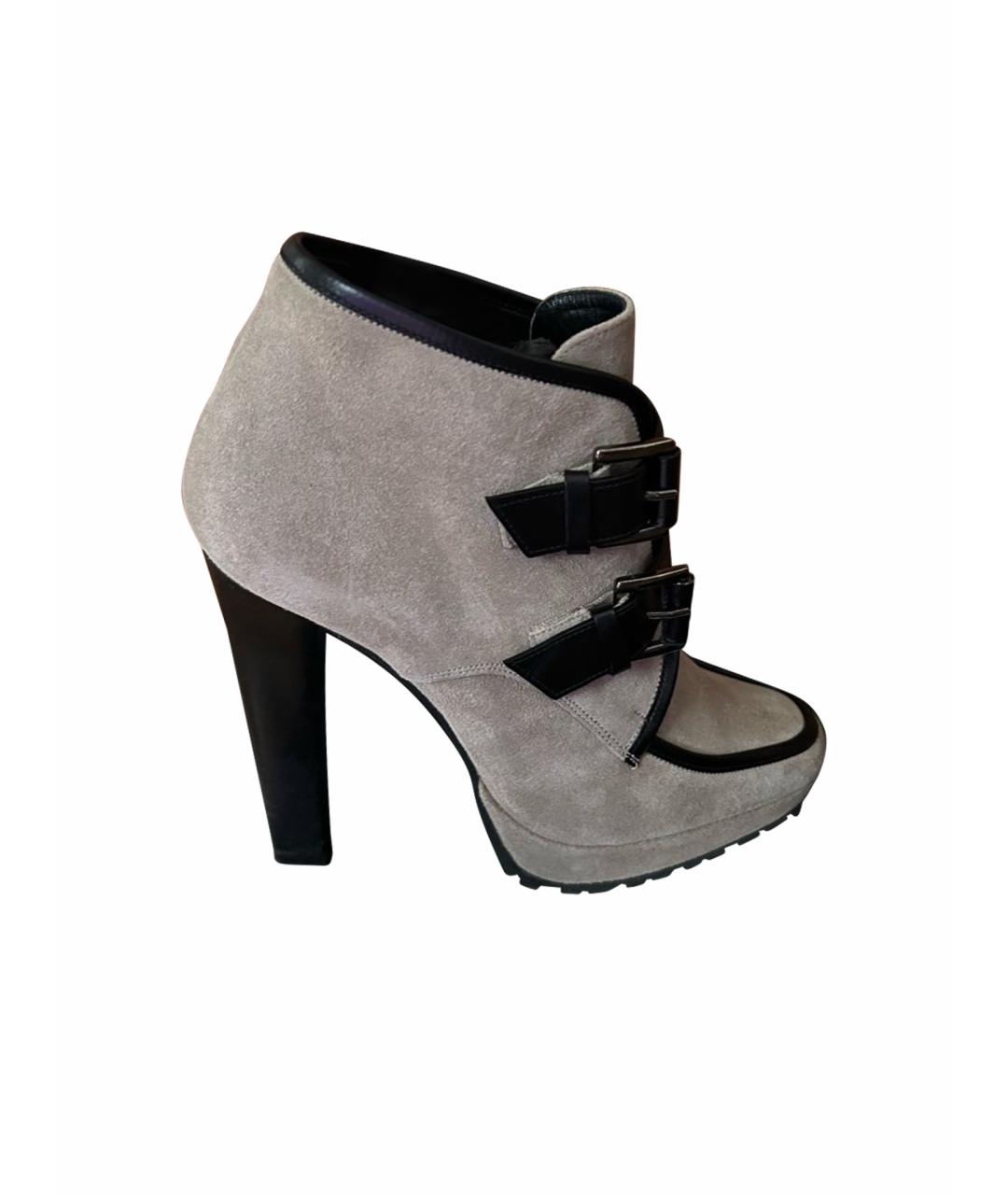 BARBARA BUI Серые замшевые ботильоны, фото 1