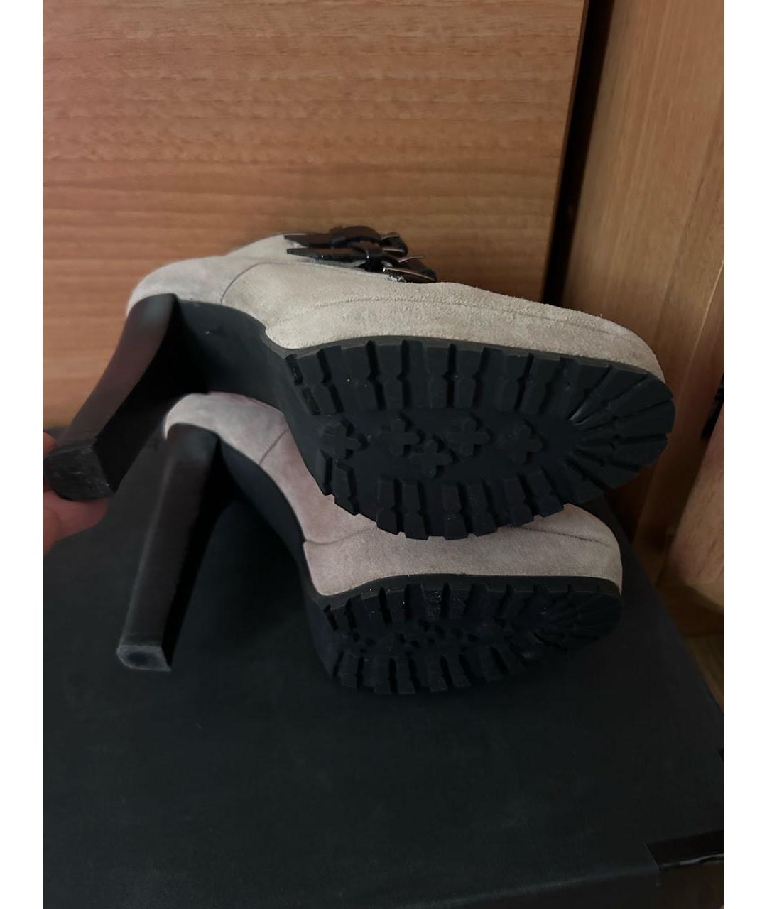 BARBARA BUI Серые замшевые ботильоны, фото 4