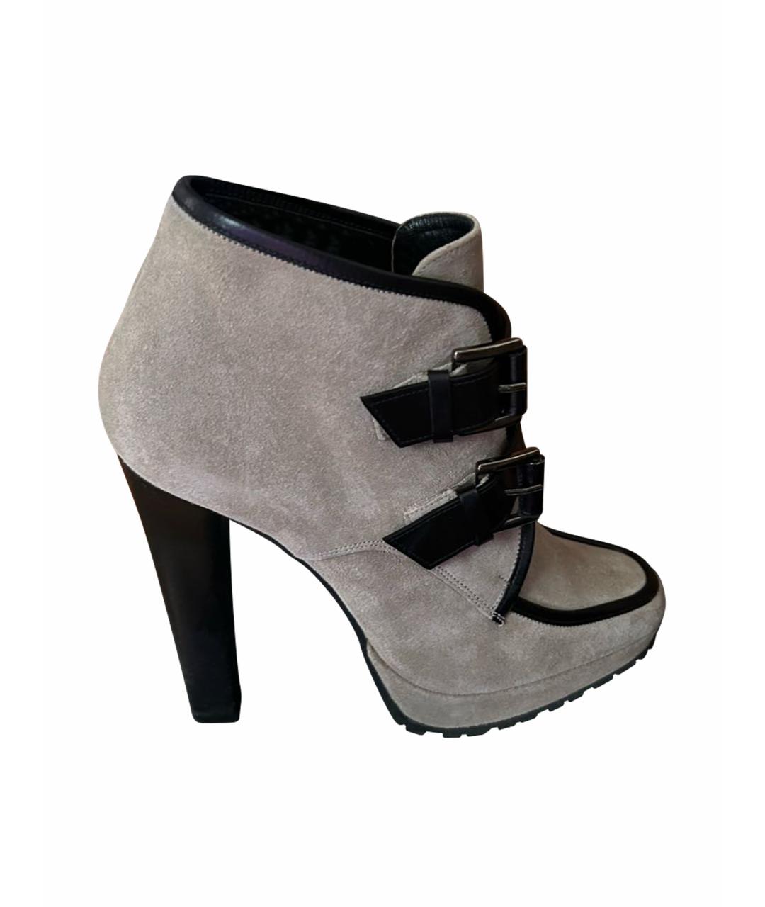 BARBARA BUI Серые замшевые ботильоны, фото 5