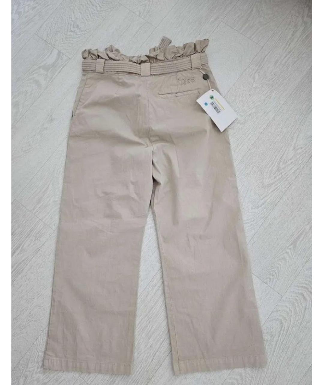 PINKO Бежевые хлопковые прямые брюки, фото 2