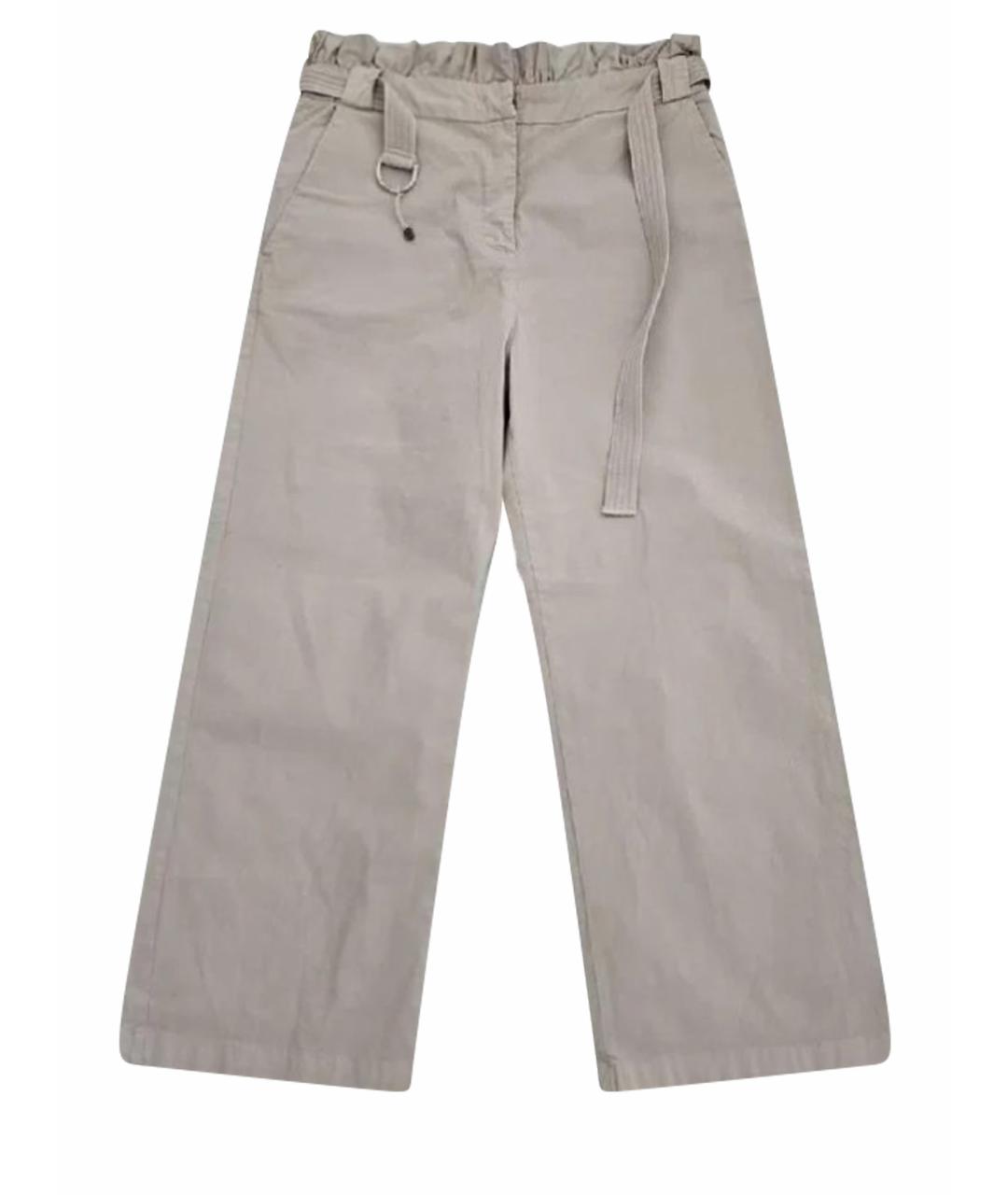 PINKO Бежевые хлопковые прямые брюки, фото 1