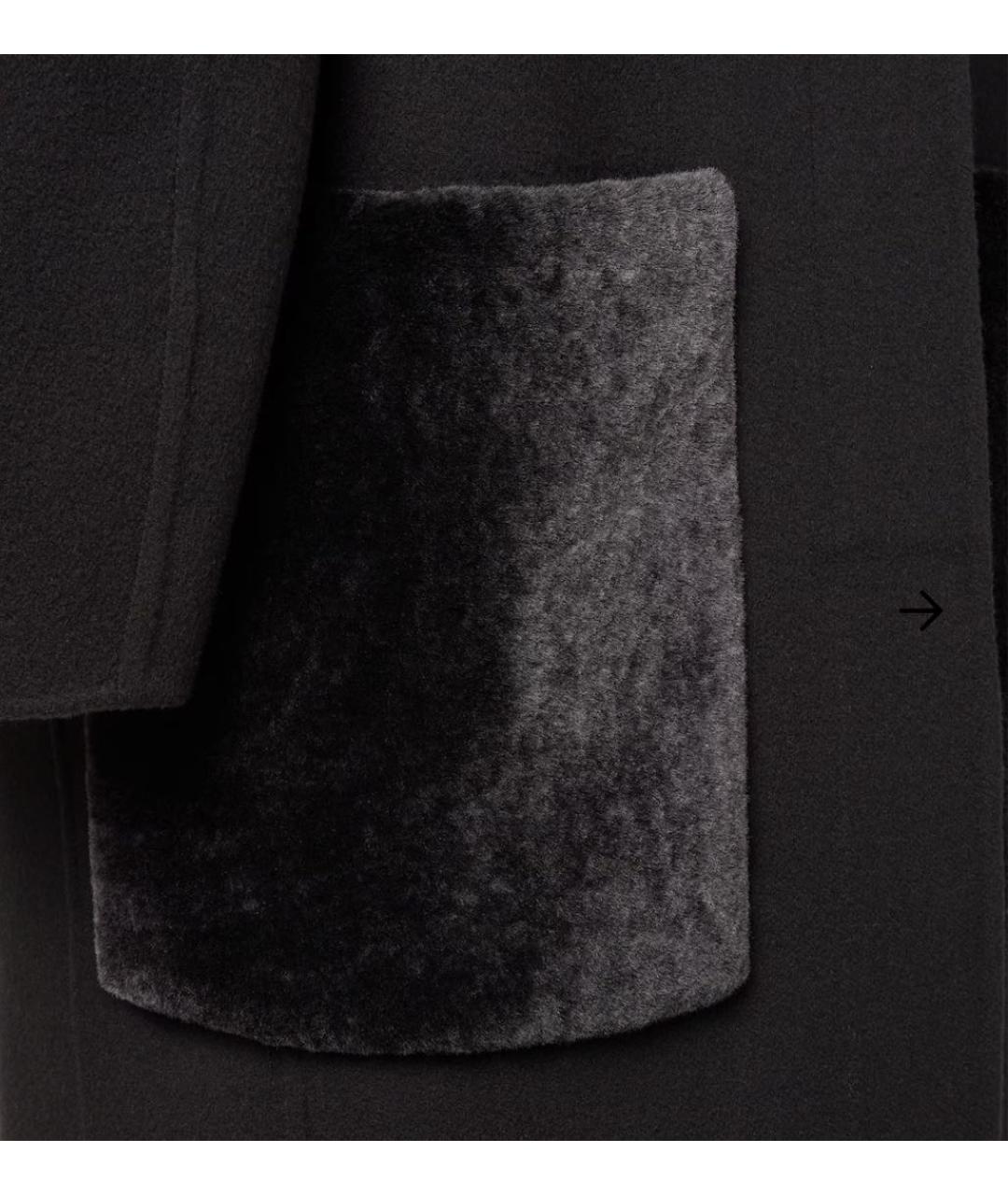 FENDI Черное шерстяное пальто, фото 4