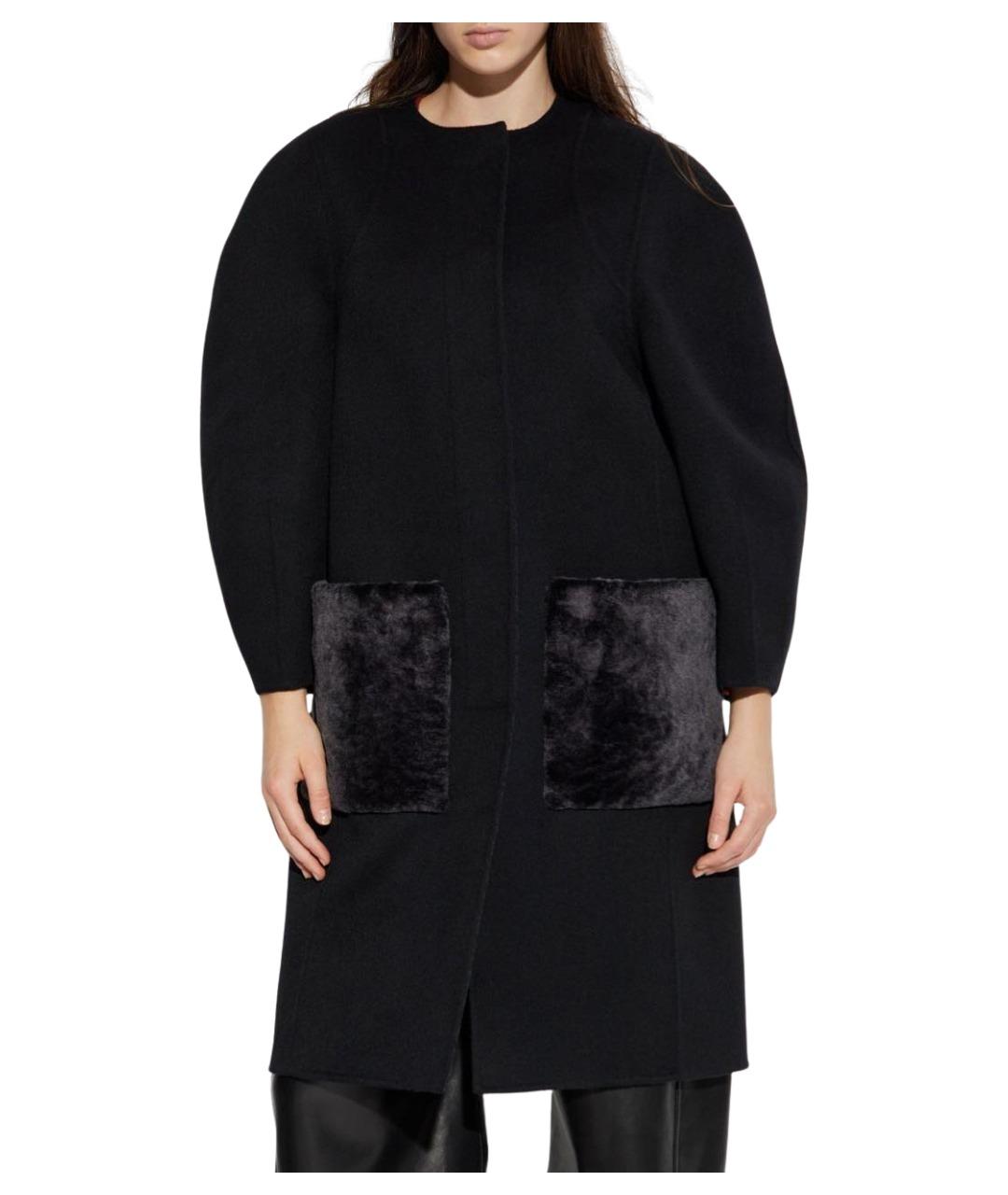 FENDI Черное шерстяное пальто, фото 6