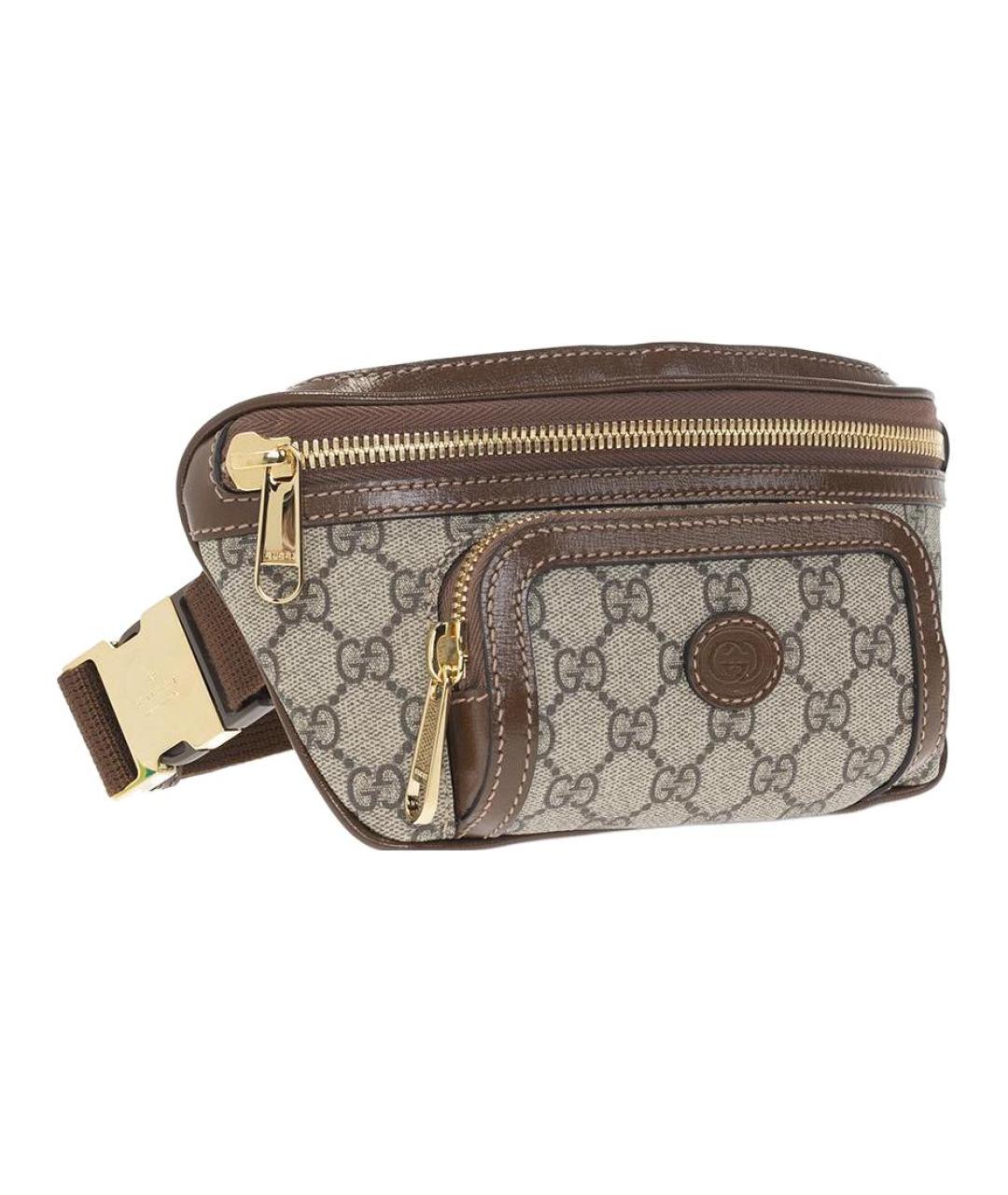 GUCCI Коричневая поясная сумка, фото 1
