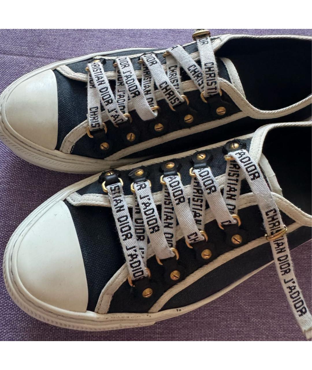 CHRISTIAN DIOR Антрацитовые текстильные кеды, фото 6