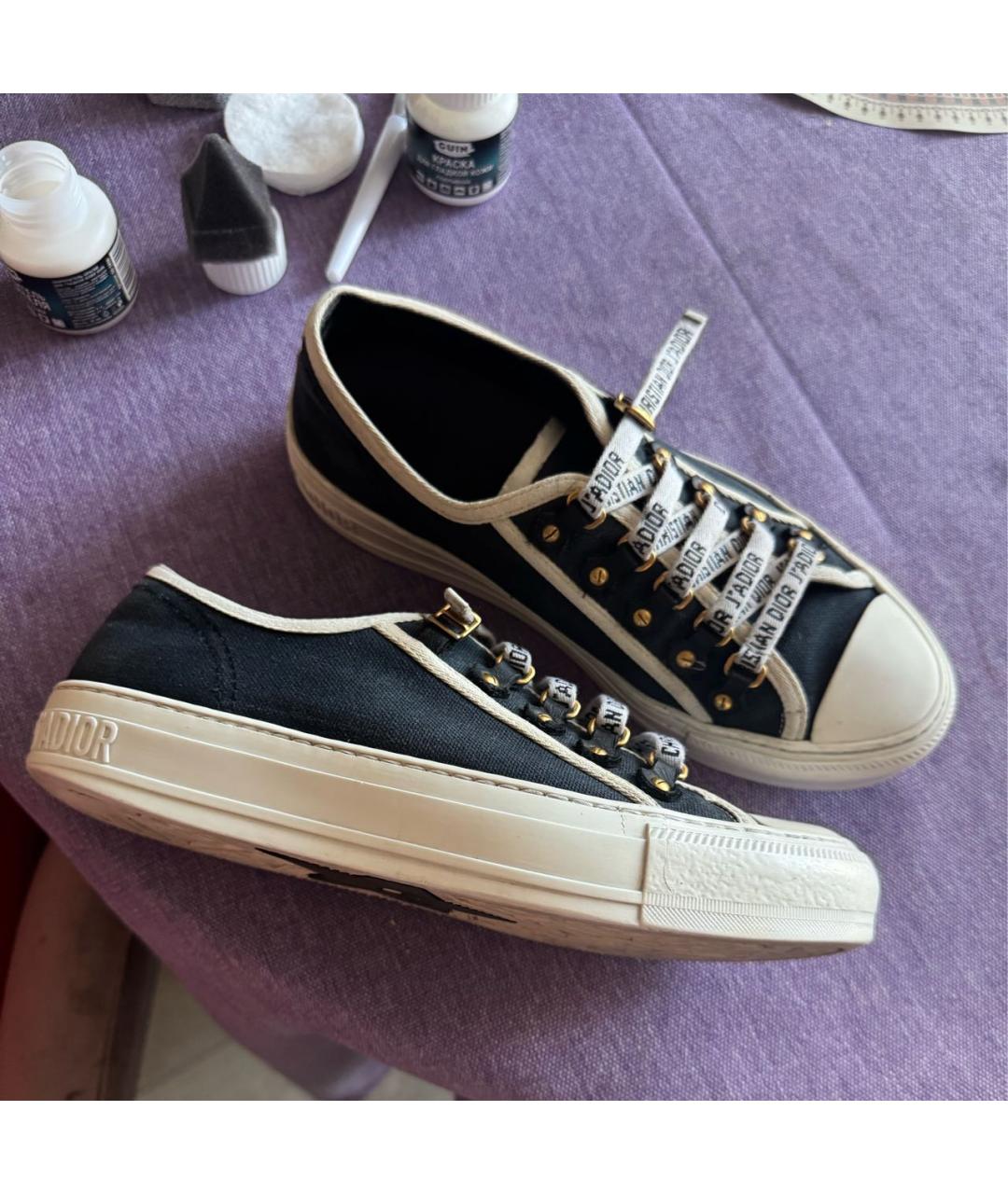 CHRISTIAN DIOR Антрацитовые текстильные кеды, фото 7