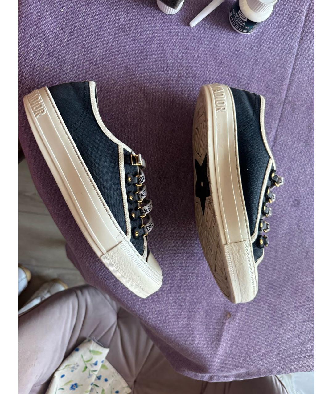 CHRISTIAN DIOR Антрацитовые текстильные кеды, фото 8