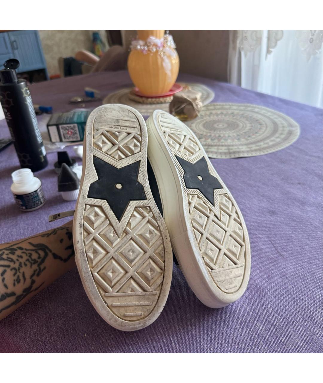 CHRISTIAN DIOR Антрацитовые текстильные кеды, фото 5