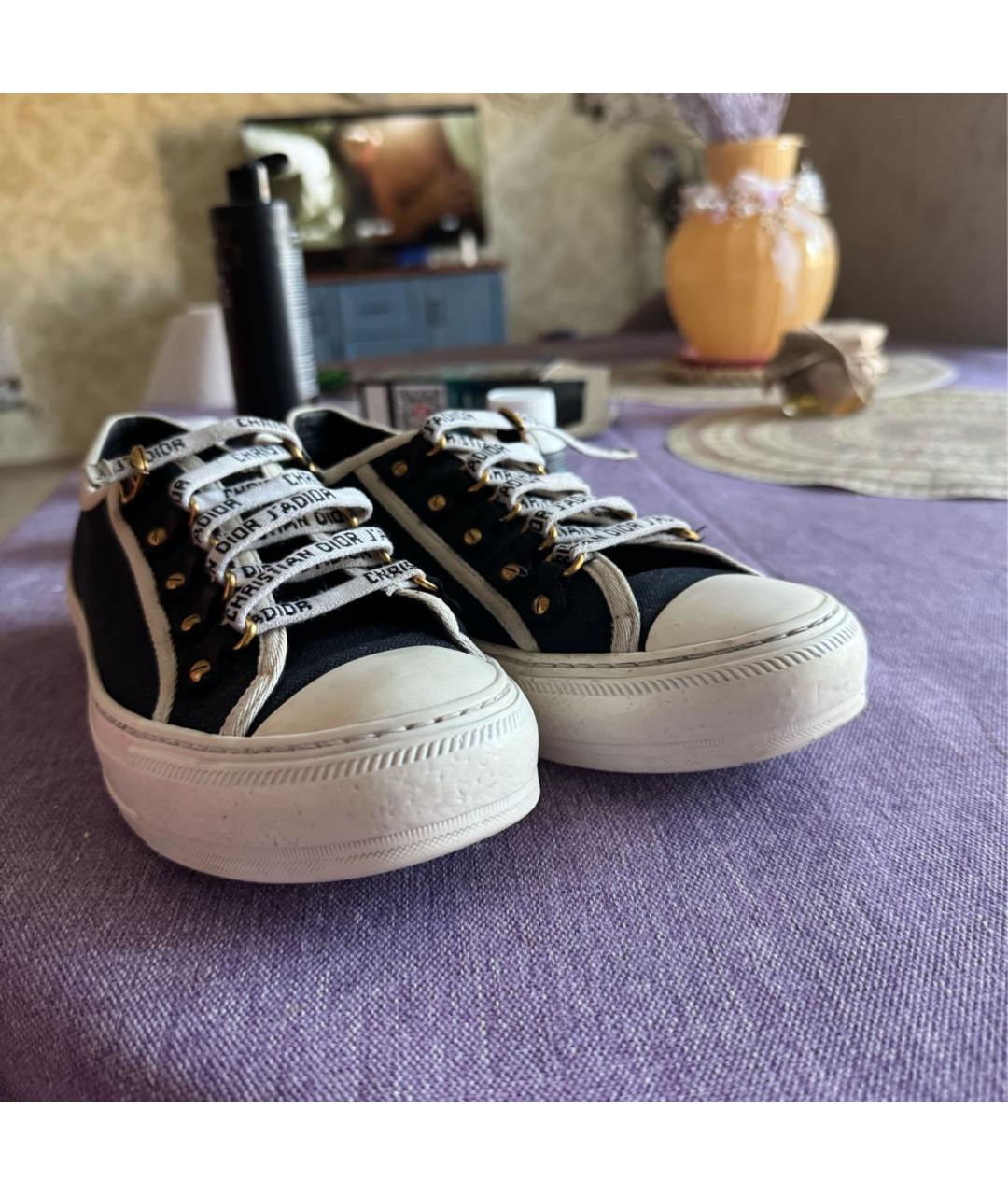 CHRISTIAN DIOR Антрацитовые текстильные кеды, фото 3