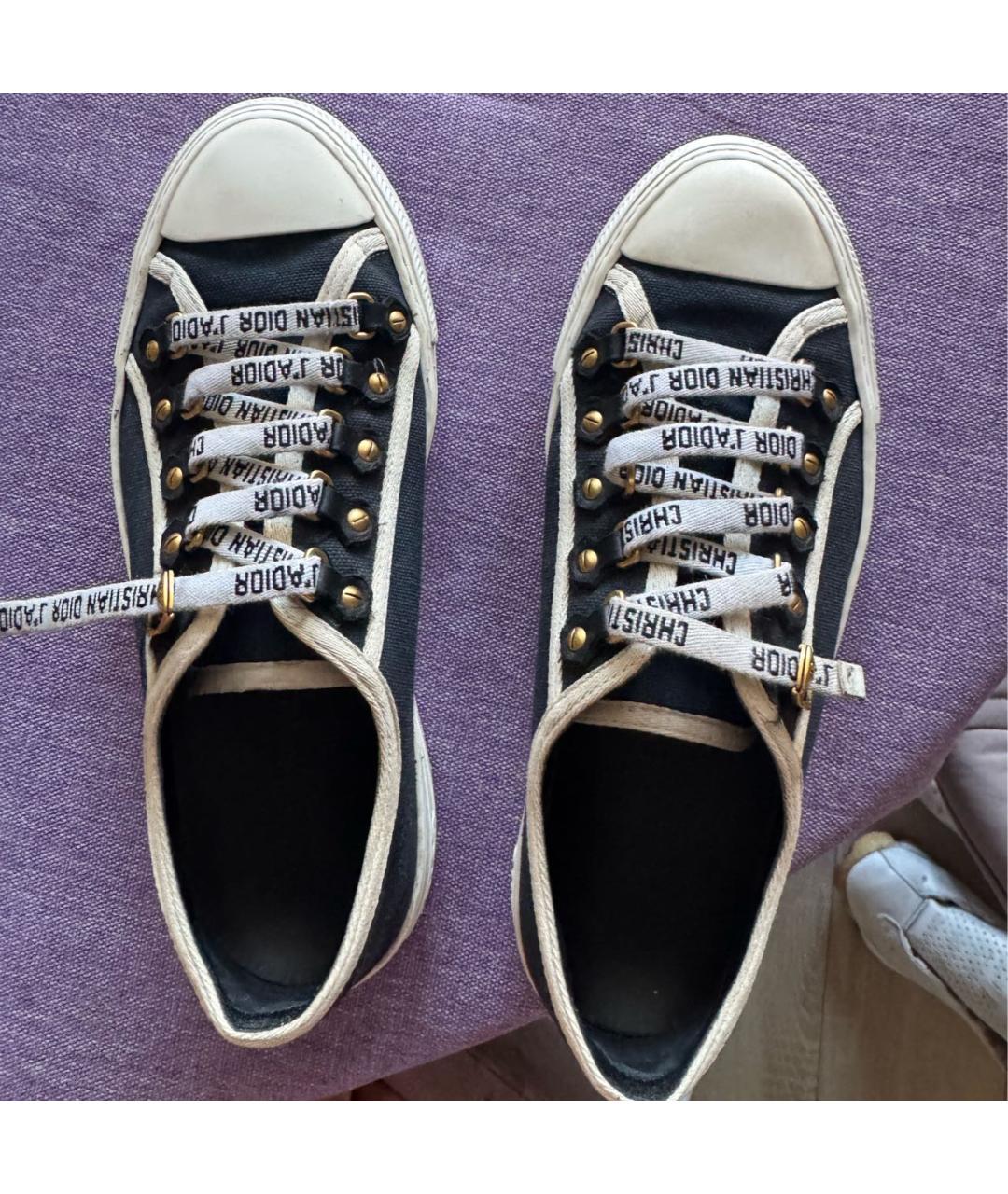 CHRISTIAN DIOR Антрацитовые текстильные кеды, фото 2