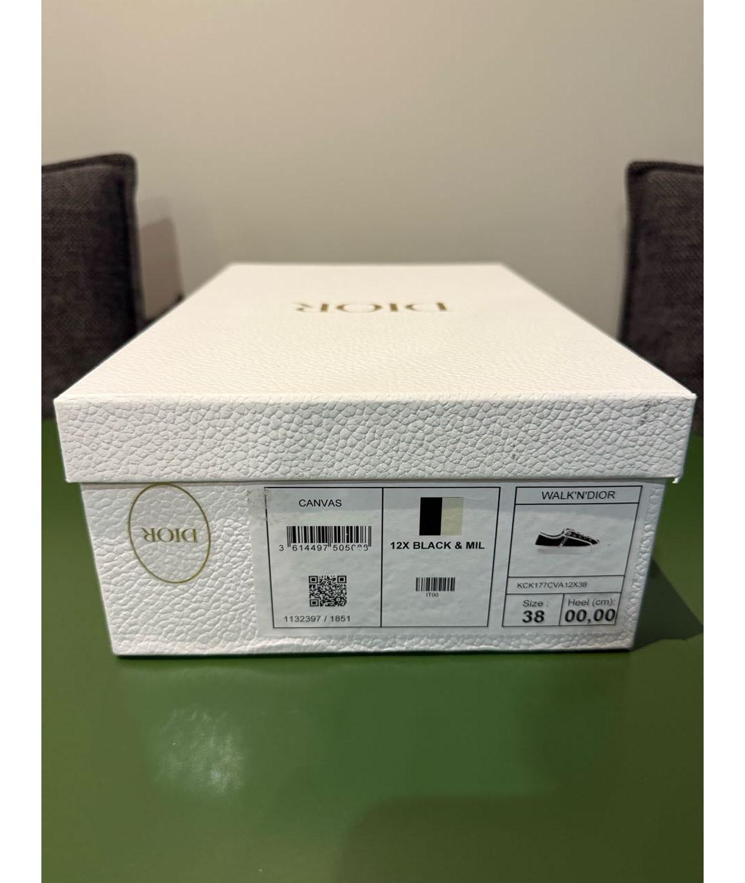 CHRISTIAN DIOR Черные текстильные кеды, фото 5