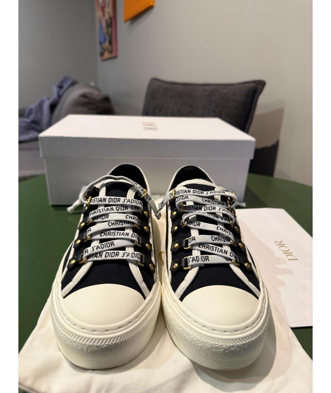CHRISTIAN DIOR Черные текстильные кеды, фото 2