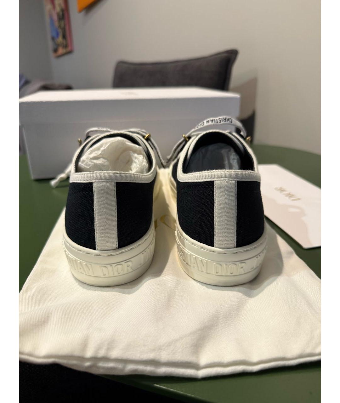 CHRISTIAN DIOR Черные текстильные кеды, фото 4