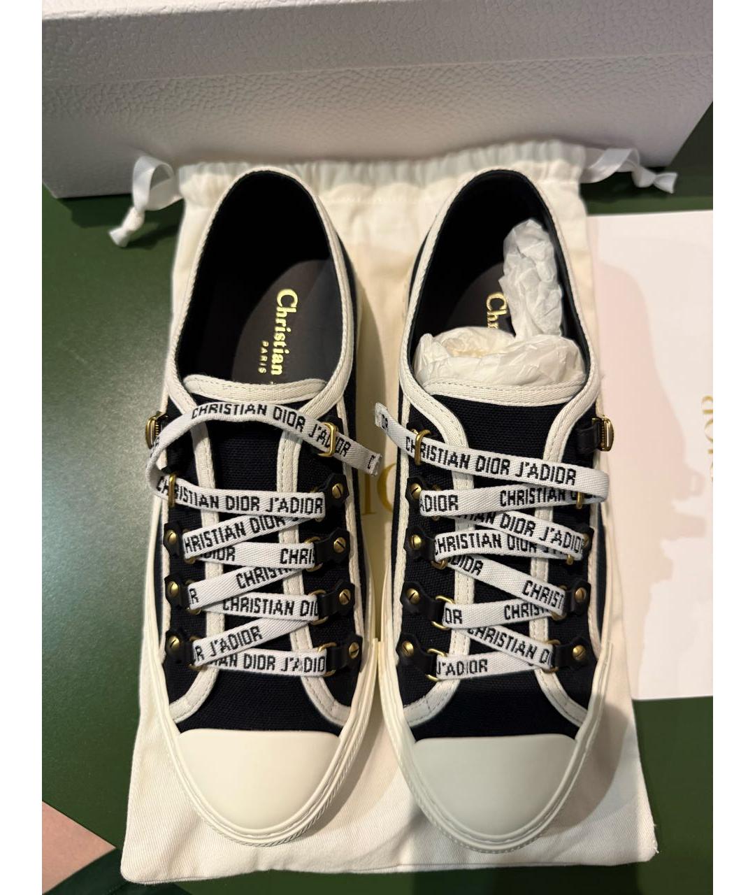 CHRISTIAN DIOR Черные текстильные кеды, фото 3