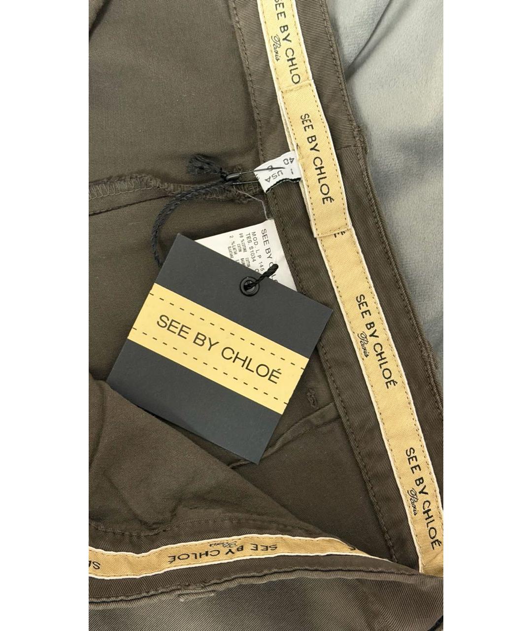SEE BY CHLOE Коричневые хлопковые джинсы клеш, фото 4