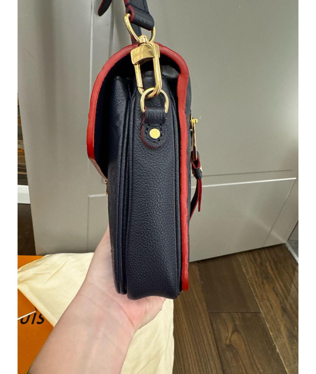 LOUIS VUITTON Темно-синяя кожаная сумка через плечо, фото 5