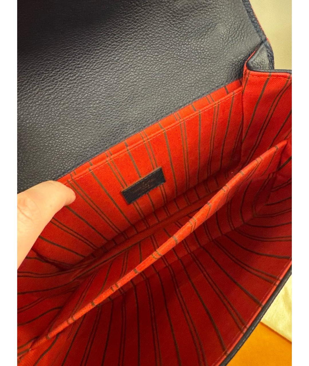 LOUIS VUITTON Темно-синяя кожаная сумка через плечо, фото 4