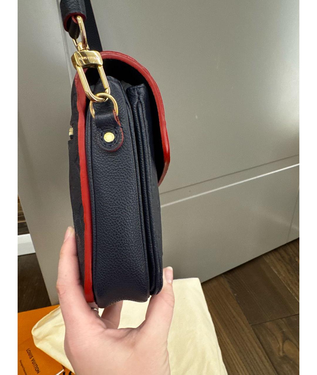 LOUIS VUITTON Темно-синяя кожаная сумка через плечо, фото 6