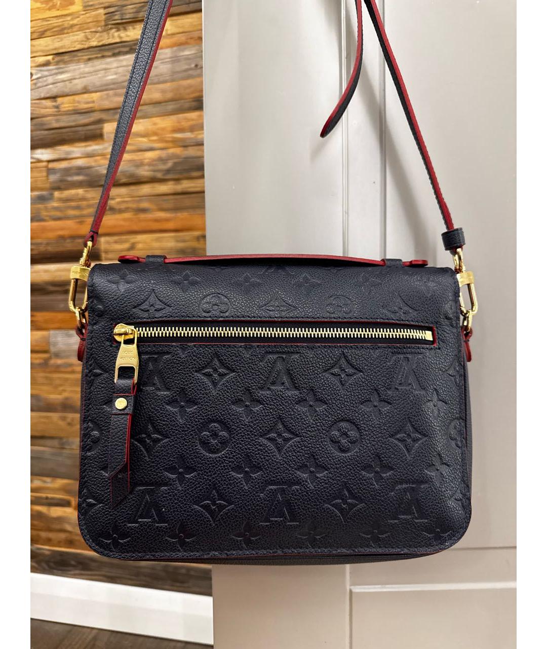 LOUIS VUITTON Темно-синяя кожаная сумка через плечо, фото 3